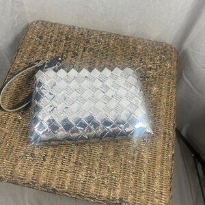 NWOT Nahui Ollin Woven Wristlet in Metallic Silver